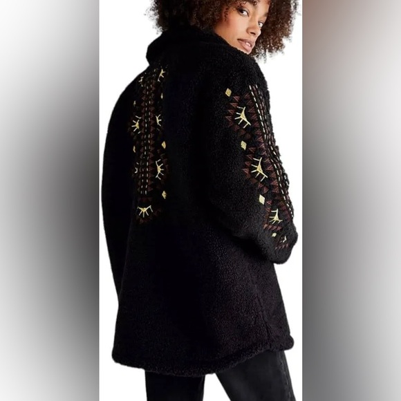 Free People x Driftwood Sheeba embroidered Sherpa jacket - Picture 1 of 16